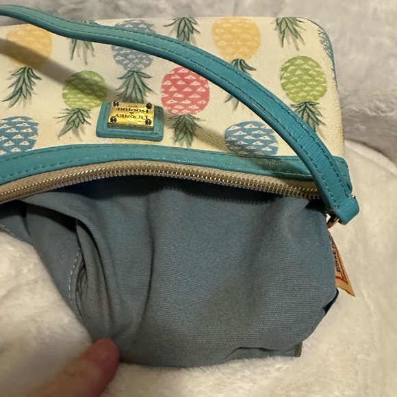 Dooney & Bourke Multicolor Pineapple Print Wristlet with Turquoise Trim - Picture 6 of 6